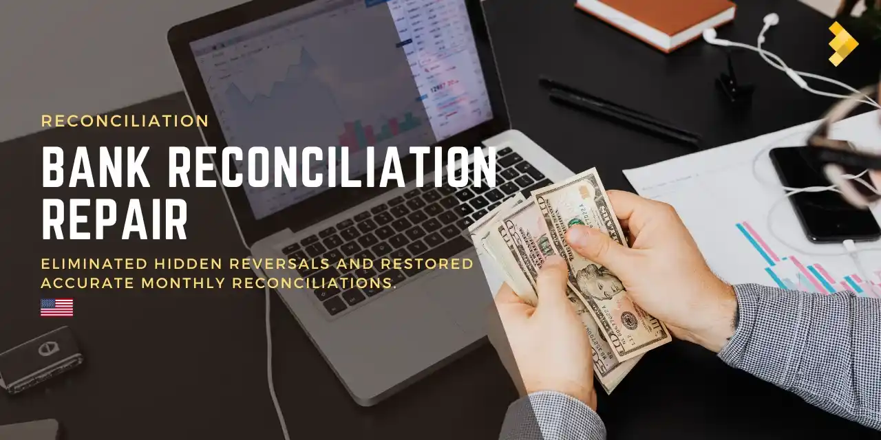 Case study banner on bank reconciliation repair